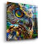  Art mural en verre acrylique «Owl» par Pierre Gavidia, 36 po x 36 po