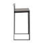 Tabouret de bar empilable de 76 cm (30 po) en métal noir avec siège en bambou grainé couleur espresso - Paquet de 2