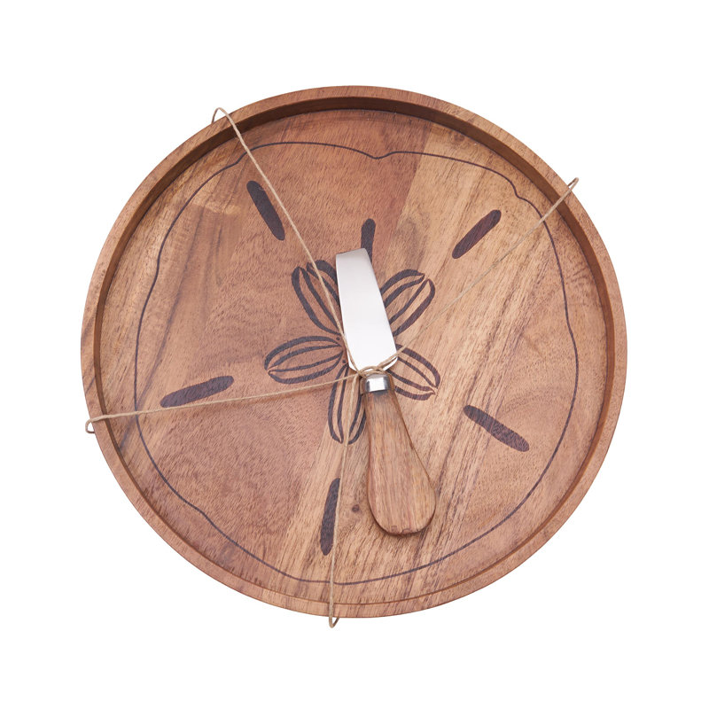 Sand Dollar Serving Board W/Spreader S/2