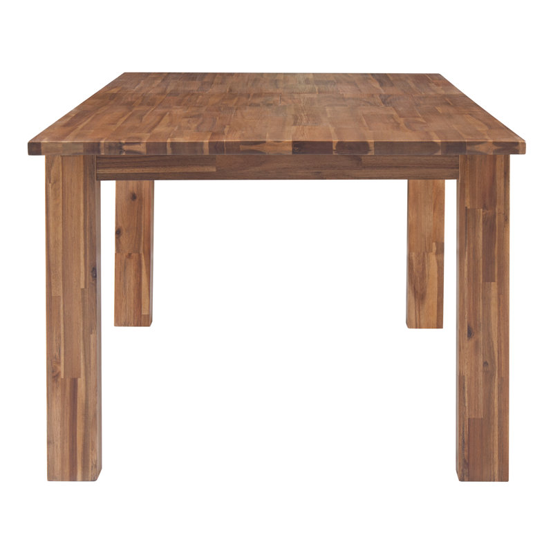 Bozrah Extendable Acacia Solid Wood Dining Table, Brushed Brown