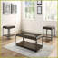Table basse moderne et élégante avec placage de frêne espresso - Tablette inférieure peu encombrante pour le décor