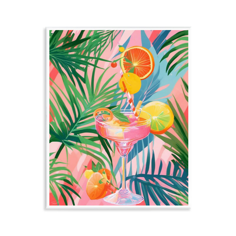 Plaque murale cocktail Jungle Citrus, design par Tabz Jones