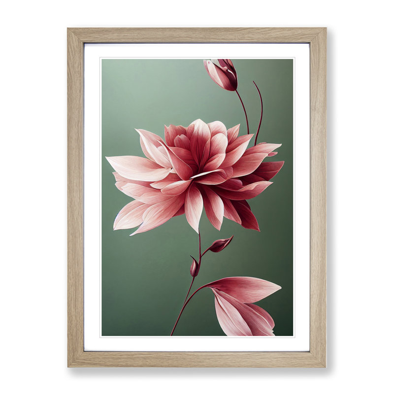 A Picturesque Flower - Wall Art, 48cm H x 36cm W, Oak Framed, White