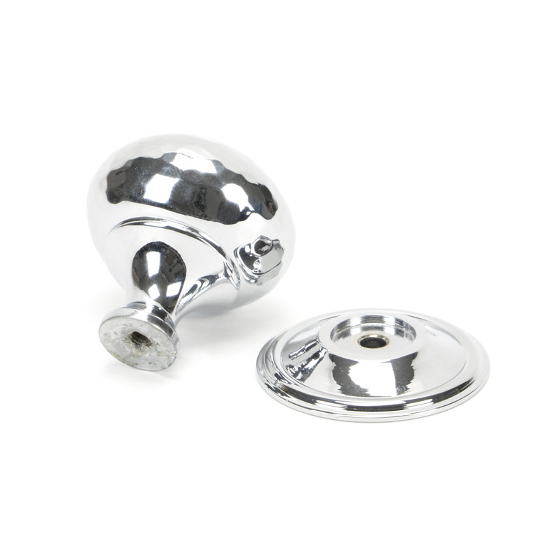 Hammered Mushroom 38mm Diameter Knob, Polished Chrome