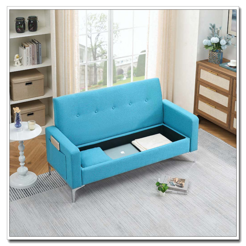57-inch comfortable double sofa, Blue