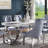 Edd Rectangular Dining Table in White and Mirrored Silver