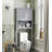 Modern Over The Toilet Storage Cabinet, Double Door Bathroom Organizer with Inner Adjustable Shelf and Open Shelf