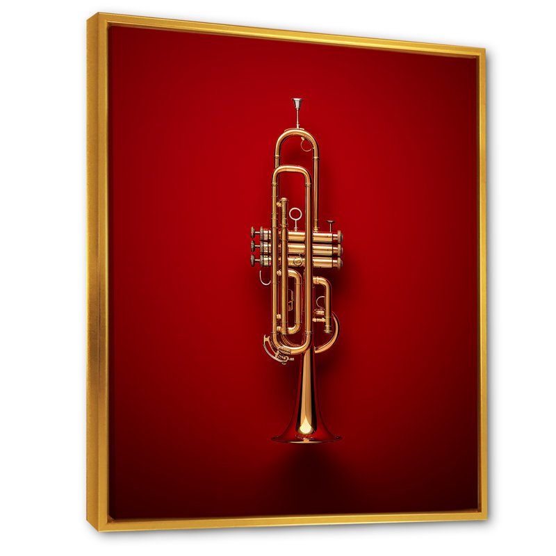 Regal Red Trumpet Triumph III sur impression sur toile, Cadre flottant doré, H 20 po x l 12 po