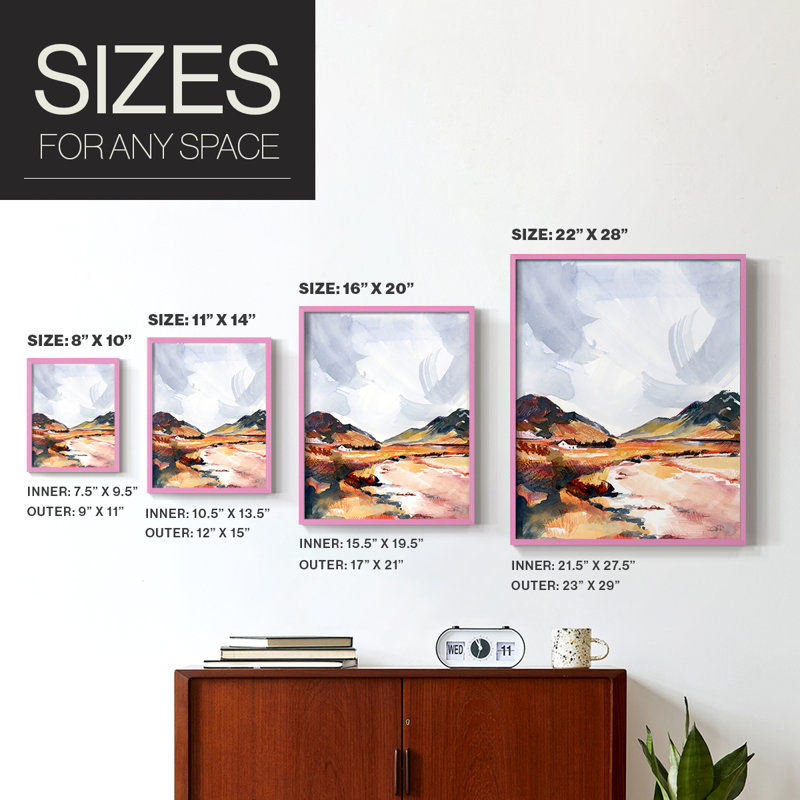 Reproduction encadrée, "Bois chromatique II", bois massif, Rose, H 10 po x l 8 po