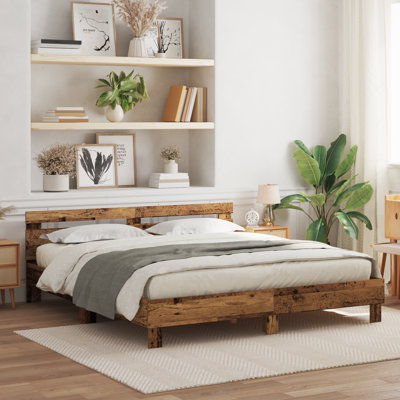 Vidaxl Wood Bed Frame with LED Durable