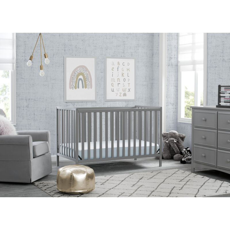 Delta Children Grey 4-in-1 Convertible Crib with Adjustable Mattress Heights