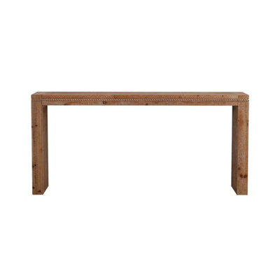 63.78" Rustic Farmhouse Console Table - Solid Wood & MDF Narrow Entryway Table, Long Sofa Table for Living Room/Hallway