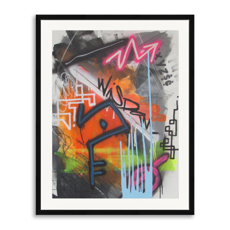 Back Alley par Sean Gibony - Peinture, H 31,25 po x l 25,25 po, Papier avec cadre noir