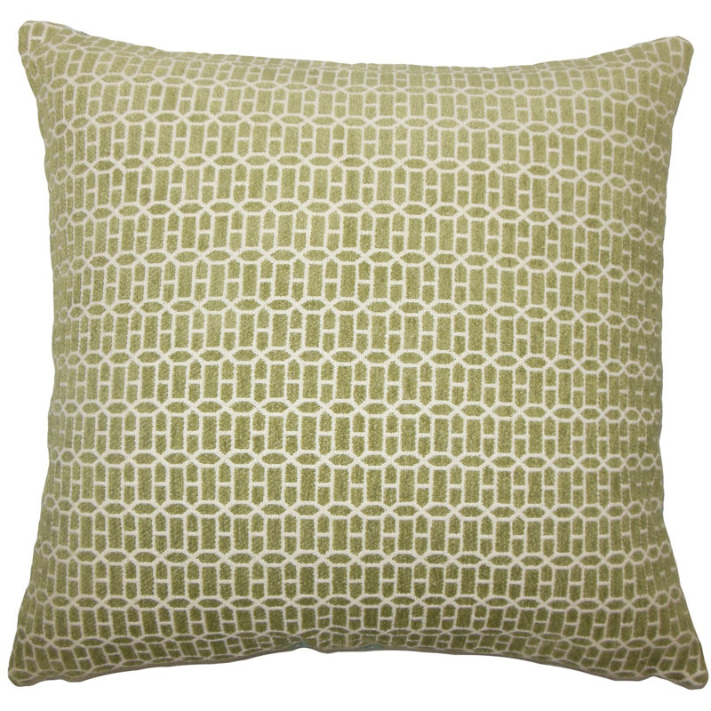 Coussin décoratif géométrique, Kiwi, 22 po x 22 po, Mélange de duvet