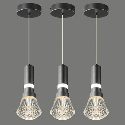 Petit luminaire suspendu pour chambre à coucher pour îlot de cuisine Bar dans le couloir, entrée, barre à intensité variable, luminaires de cuisine, mini-luminaires suspendus au plafond (paquet de 3)