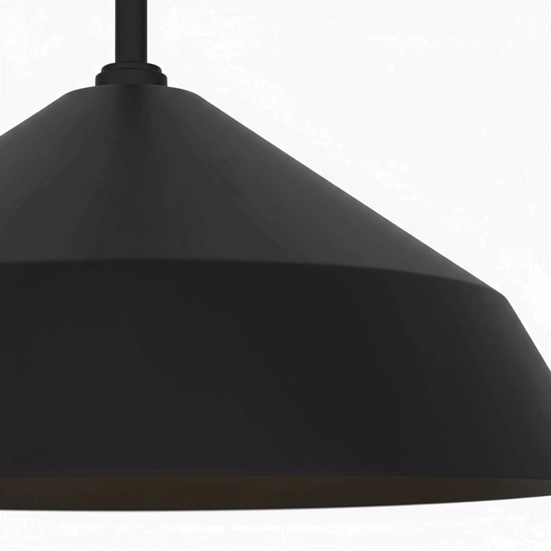 14 Inch Diameter Integrated Led Black Pendant, 6.39" H x 14" W x 14" D