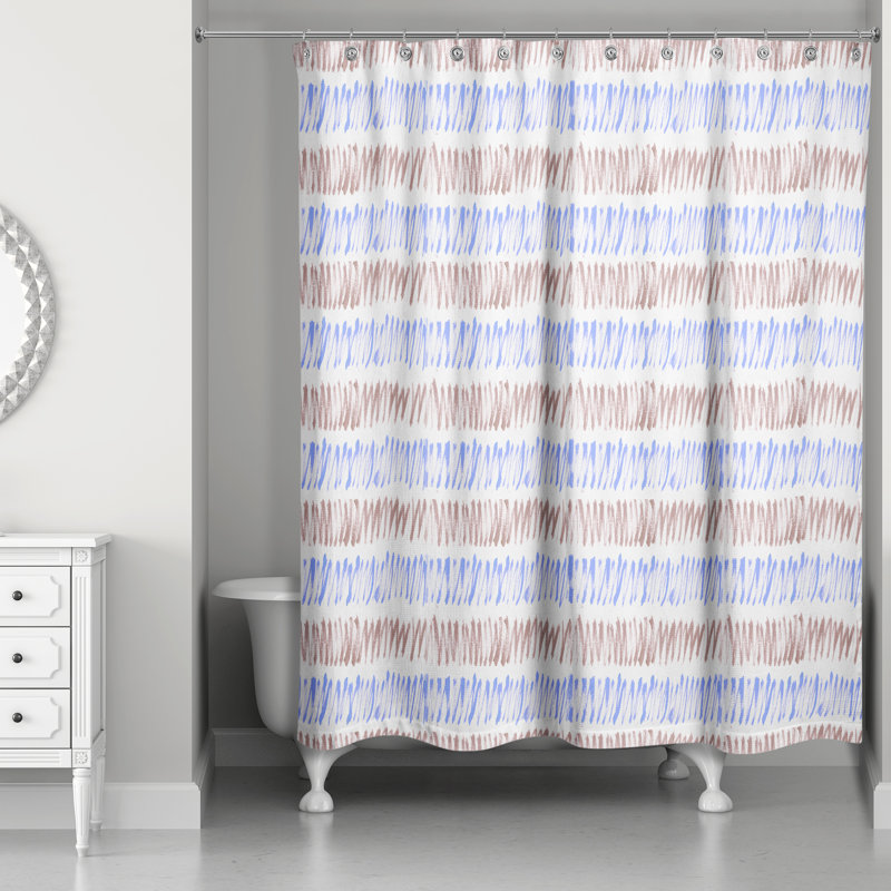 Rideau de douche Rishaank, Brun et bleu
