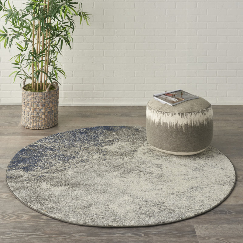 Tapis noir contemporain Augusta, Rond 4 pi