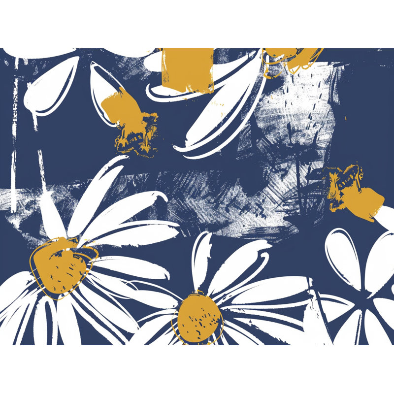Rideau de douche à motif floral - Décoration de salle de bain abstraite, H 73 po x l 70 po