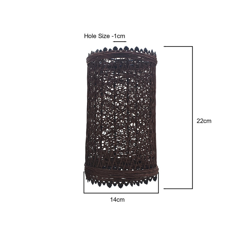 22cm H Chenille Lamp Shade ( Screw On ) in Brown