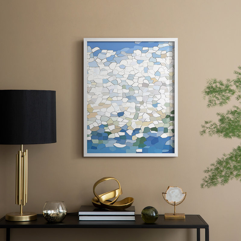 «Abstract Abstract», reproduction encadrée - prête à être accrochée - fabriquée aux États-Unis, H 10 po x l 8 po, Blanc