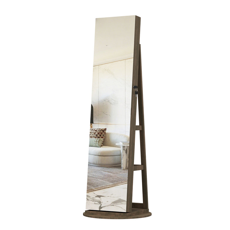 Armoire à bijoux pivotante à 360 ° avec miroir pleine longueur