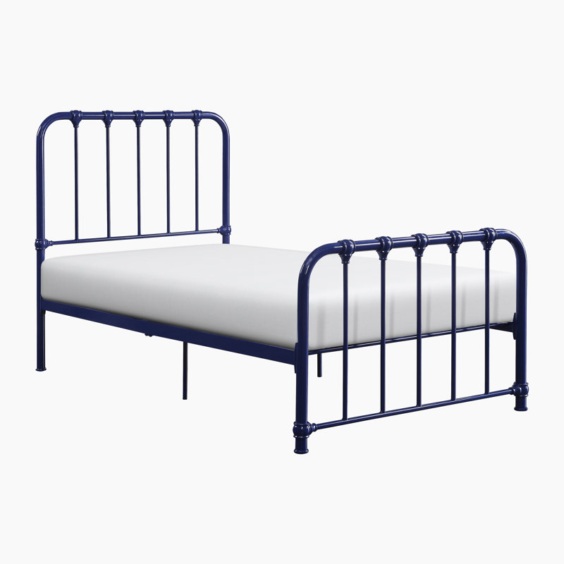 Anite Metal Platform Bed, Navy, Twin