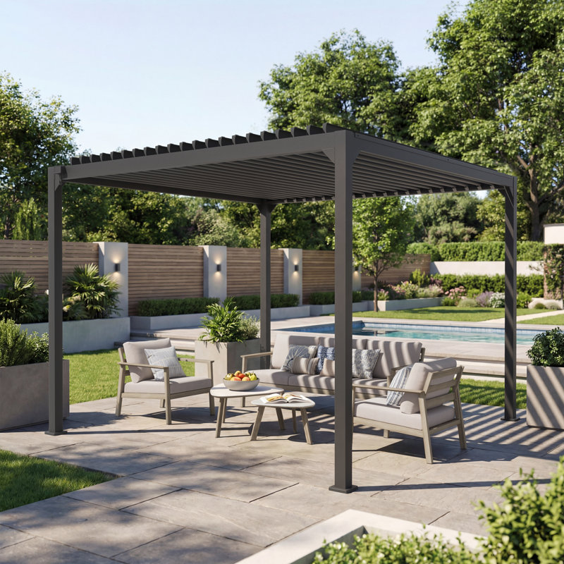 10×10Ft Aluminum Outdoor Louvered Pergola