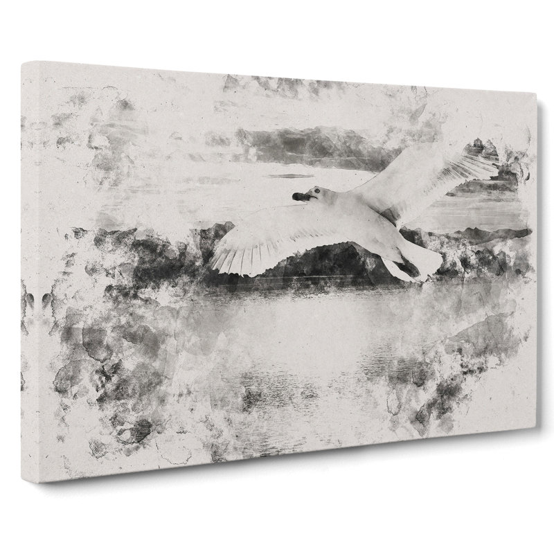 Seagull In Flight Vol.2 - Wrapped Canvas, 50cm H x 76cm W x 3cm D