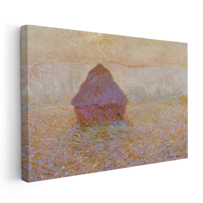 Grainstack Sun in the Mist, 1891 - reproduction d'art sur toile, H 20 po x l 30 po