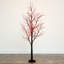 6 pi Arbre de Noël artificiel pré-éclairé avec brindilles noires d'Halloween avec 300 lumières DEL orange et mauves