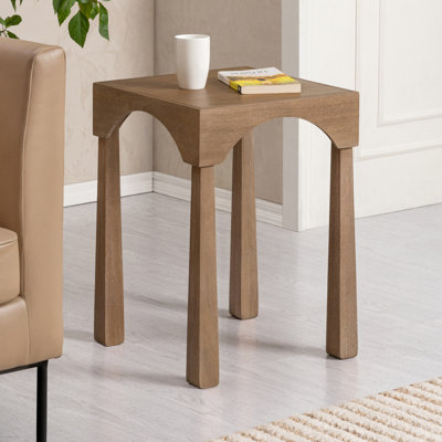 Casa Solid Wood Veneer Square Top End Table
