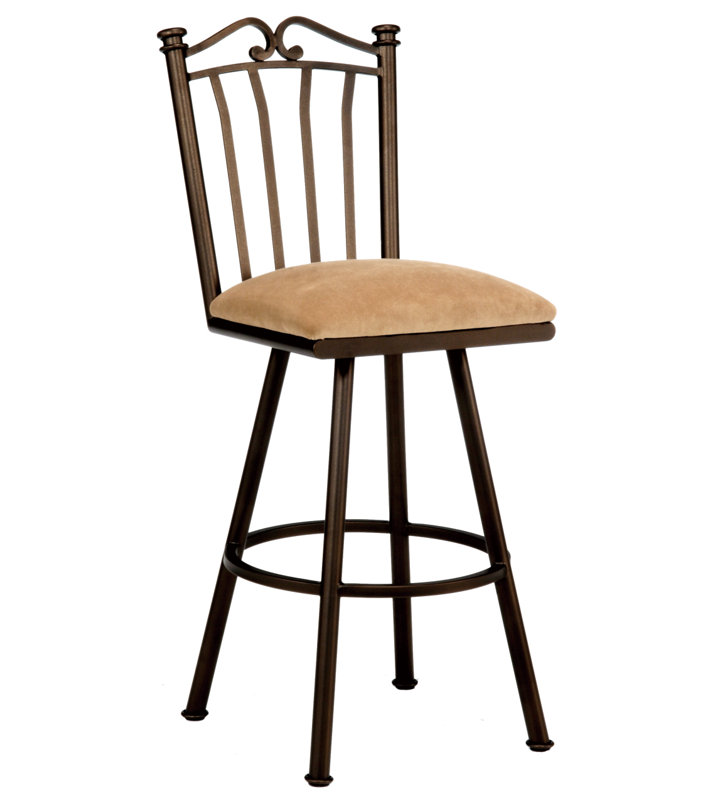 Tabouret de bar et de comptoir pivotant Amundson, Gris silex, Noir Ford, Tabouret de comptoir (assise de 26 po de hauteur)