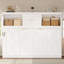 Lit escamotable simple avec station de charge et tiroir, blanc