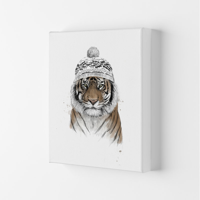 Siberian Tiger by Mercedes Lopes Charro - Print, 29.7cm H x 21cm W x 4cm D, Wrapped Canvas