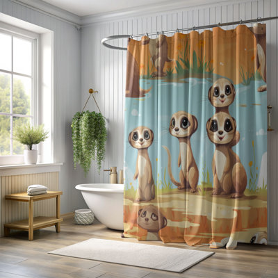 Curious Pups - Rideau de douche Premium