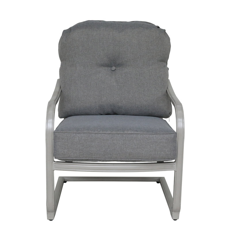 Chaise de patio avec coussins Raedel, Basalte, Blé cendré