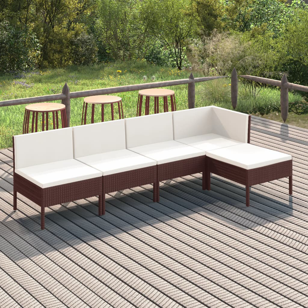 4-Sitzer Lounge-Set Jeslie aus Polyrattan mit Poster