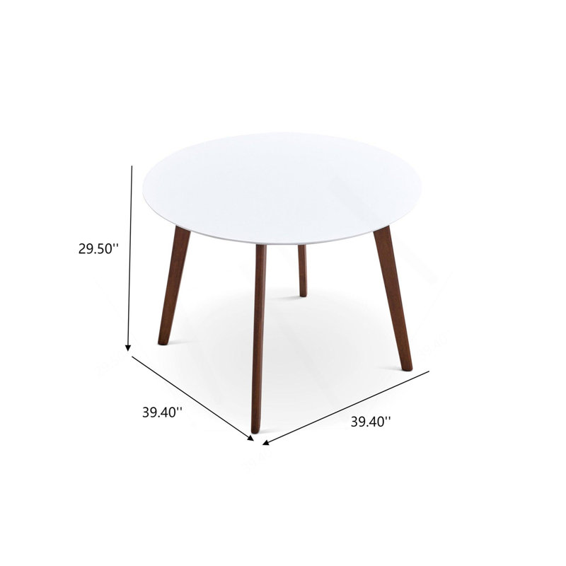 Table de salle à manger Minimalist Mid Century Modern White Top
