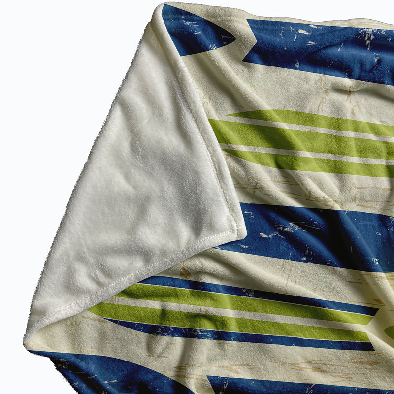 Talamore Plain Weave / Muslin Throw Blanket, Green/Blue