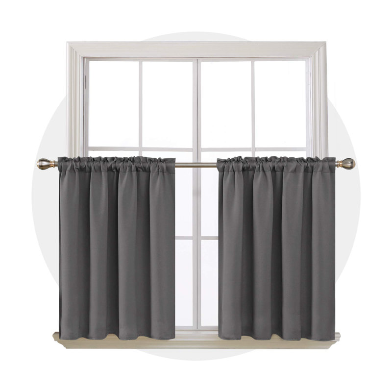 Room Darkening Rod Pocket Thermal Insulated Blackout Curtains (Set of 4), 52" W x 54" L, Light Gray