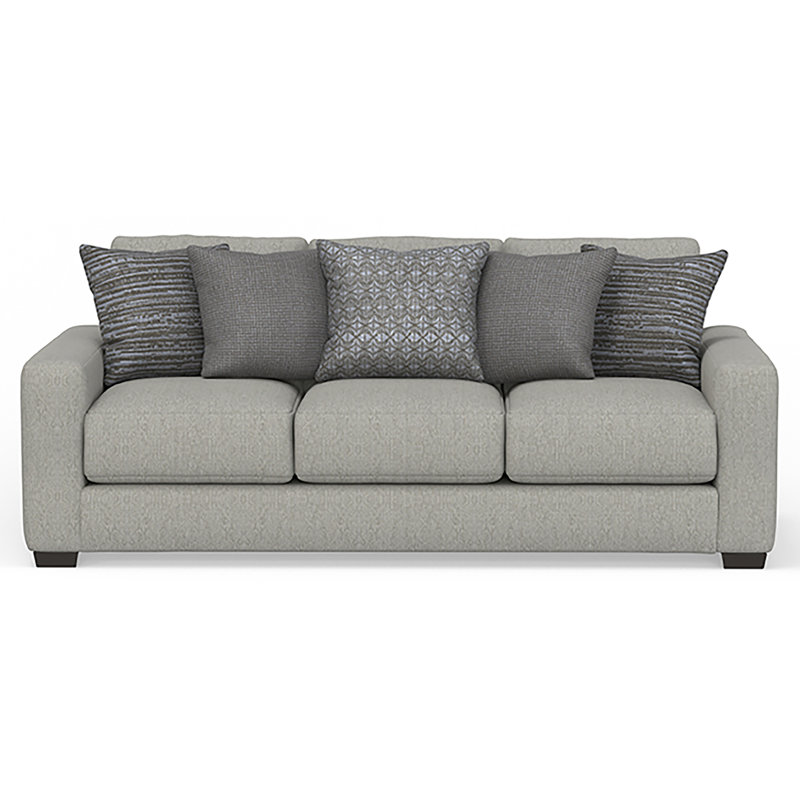 Canapé rembourré avec coussins décoratifs Ladonna, Gris