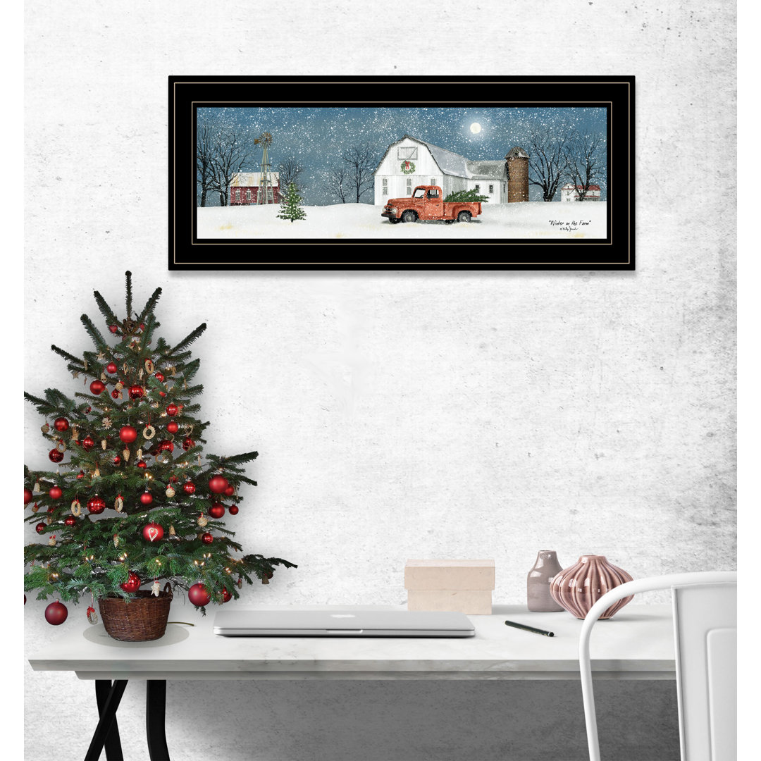 Winter on The Farm Framed Wall Art for Living Room, Home Wall Decor Framed Print by Billy Jacobs The Holiday Aisle® 