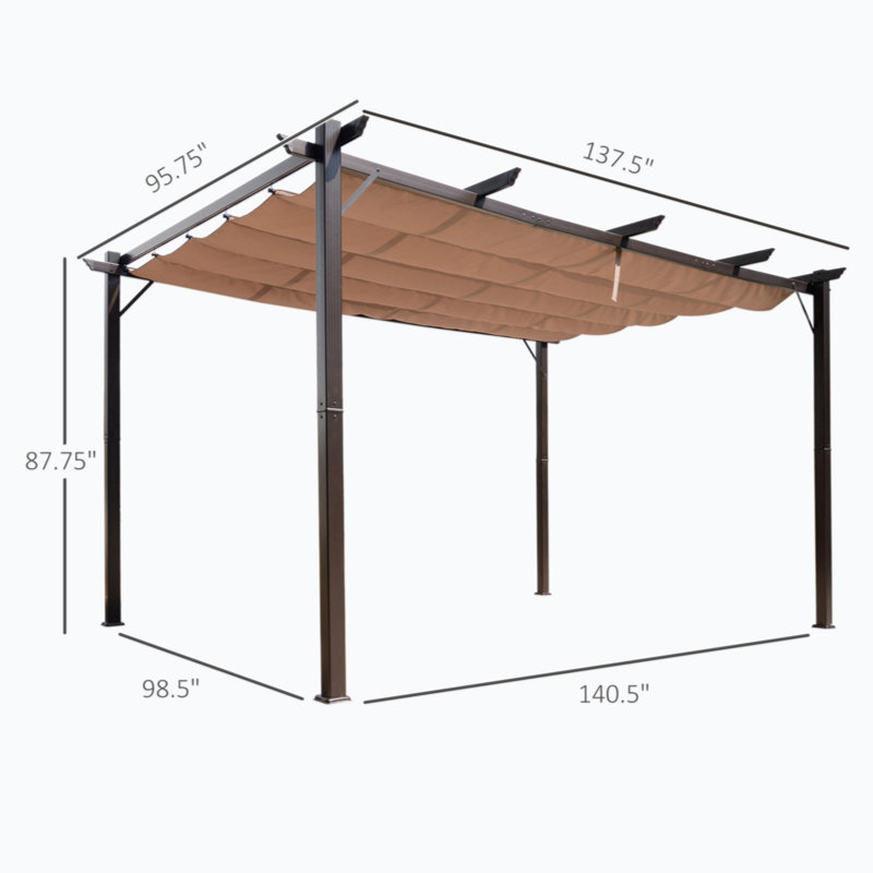 Auvent rétractable en aluminium pour pergola, abri de jardin, 9,84 (pi) x 13,12 (pi)