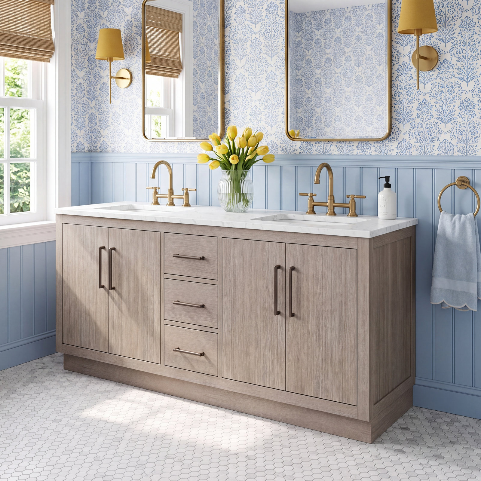 Kamila 72'' Double Bathroom Vanity, Oil rubbed bronze