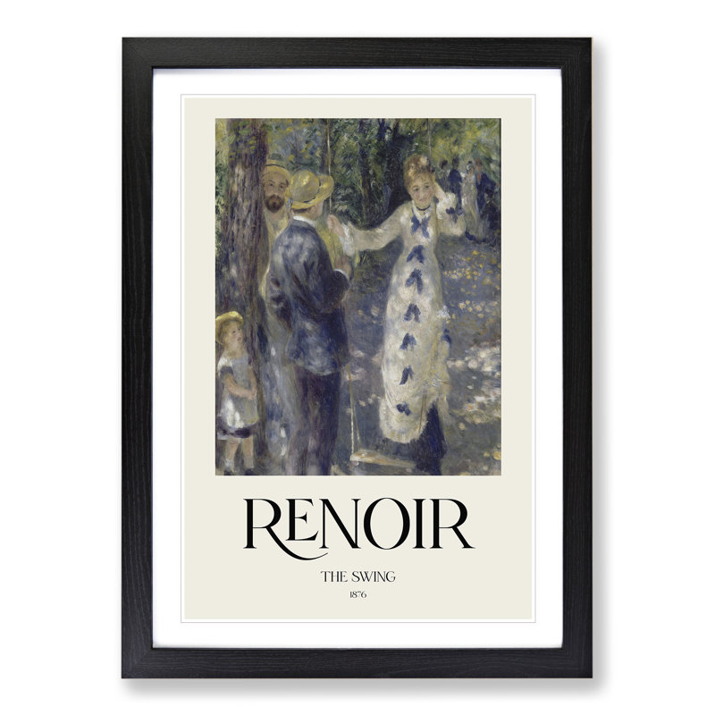 The Swing by Pierre-Auguste Renoir - Picture Frame Painting, Black Framed, 48cm H x 36cm W x 2cm D
