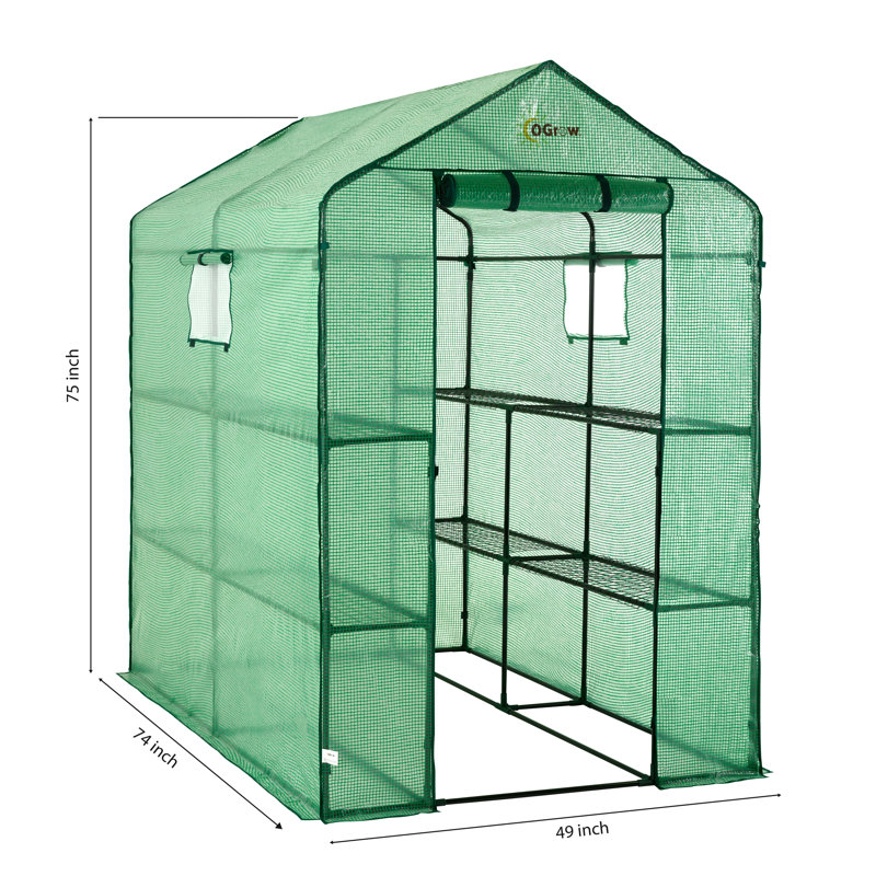 Housse de remplacement pour serre en PE Machru Ogrow Premium - vert - convient à un cadre: L 74 po x l 49 po x H 75 po
