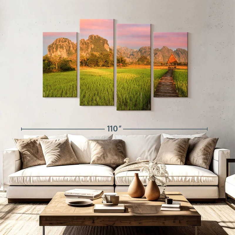 Lever de soleil Alvord Vang vieng, H 54 po x l 84 po