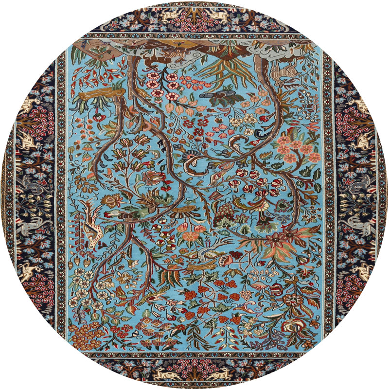 Cevilla Floral Indoor Rug, Round 4'