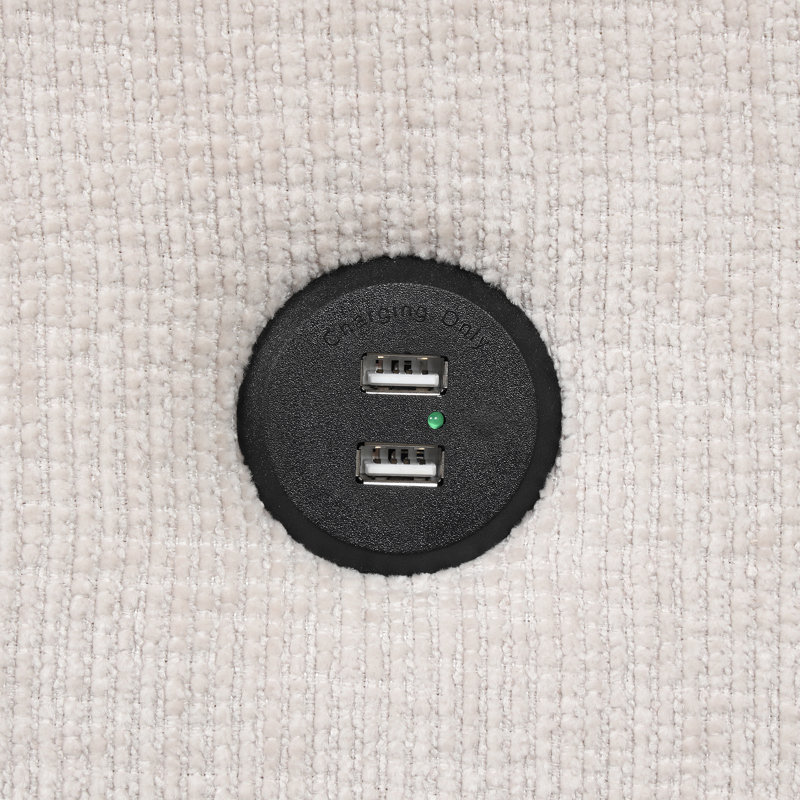 Canapé-lit modulaire Upholstery avec espace de rangement, port USB, 2 porte-gobelets sur les coussins de dossier